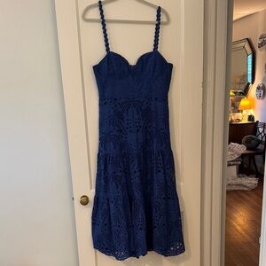 Blue Eyelet Lace Dress